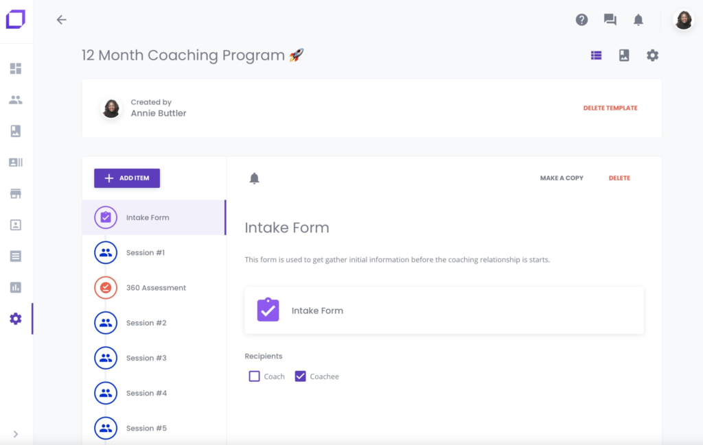 Coaching.com  Screenshot of the Online Coaching Software Platform - Review 2023