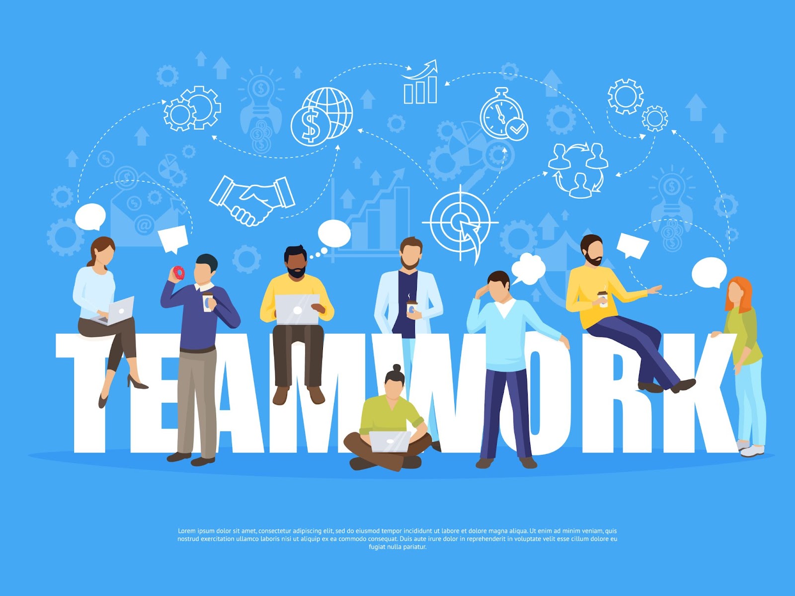 Teamwork illustration for business plan image