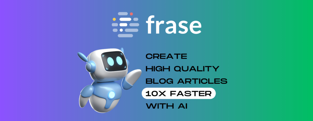 Frase AI review demo content creation banner - decorative