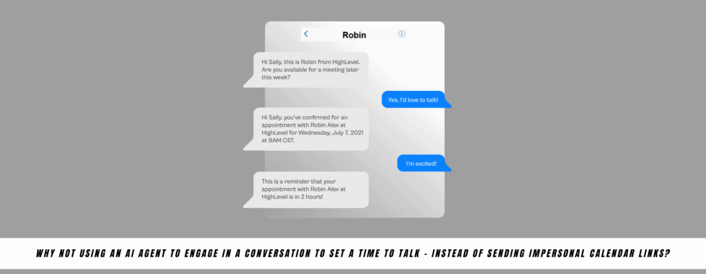 AI appointment agent showing conversation with a prospect to schedule a meeting