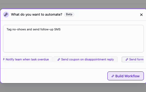 Examples of GHL's workflow AI automation tool