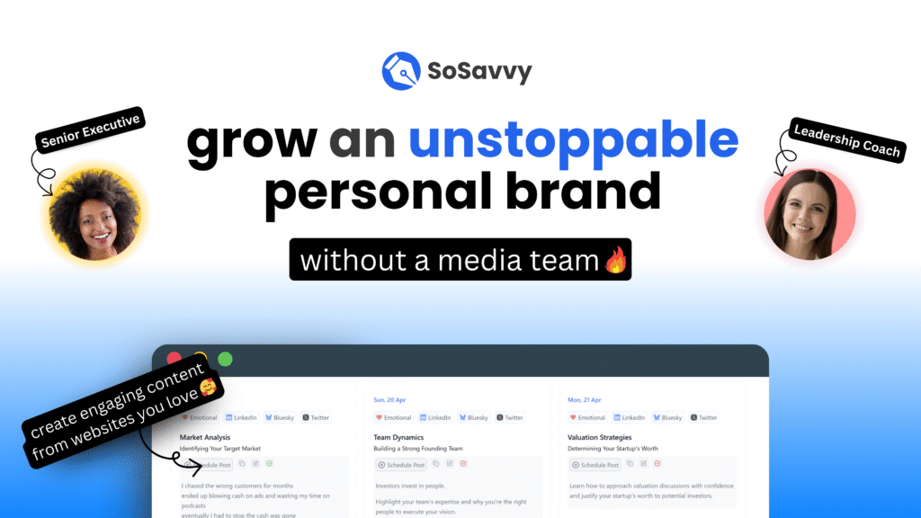 SoSavvy - Create content that converts on LinkedIn and grow a personal brand without a media team