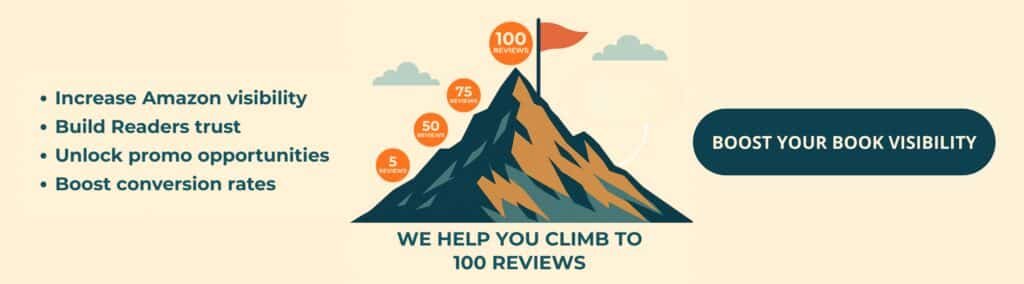 Book sales booster ad - climb to 100 reviews - VAS Publishing ad