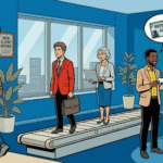 Coach receiving a client from a client referral system - decorative article banner